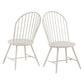 Hoop High Back Windsor Metal Side Chair with Wood Seat (Set of 2) - White