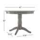 Round Pedestal Base 5-Piece Dining Set - Antiqua Gray Finish, Laddar Back