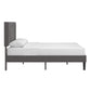 Upholstered Platform Bed with Geometric Headboard - Gray, Full (Full Size)