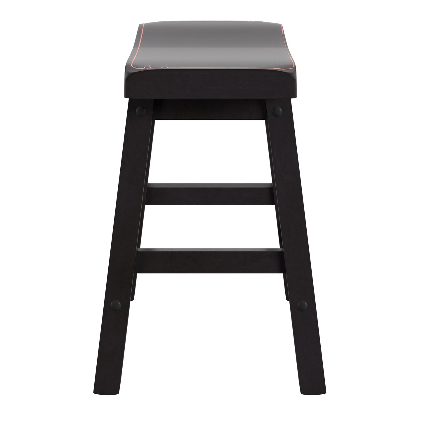 Saddle Seat 29" Bar Height Backless Stools (Set of 2) - Black Sand-Through Finish