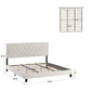 Black Finish Frame with Velvet Fabric Platform Bed - Cream White, King (King Size)