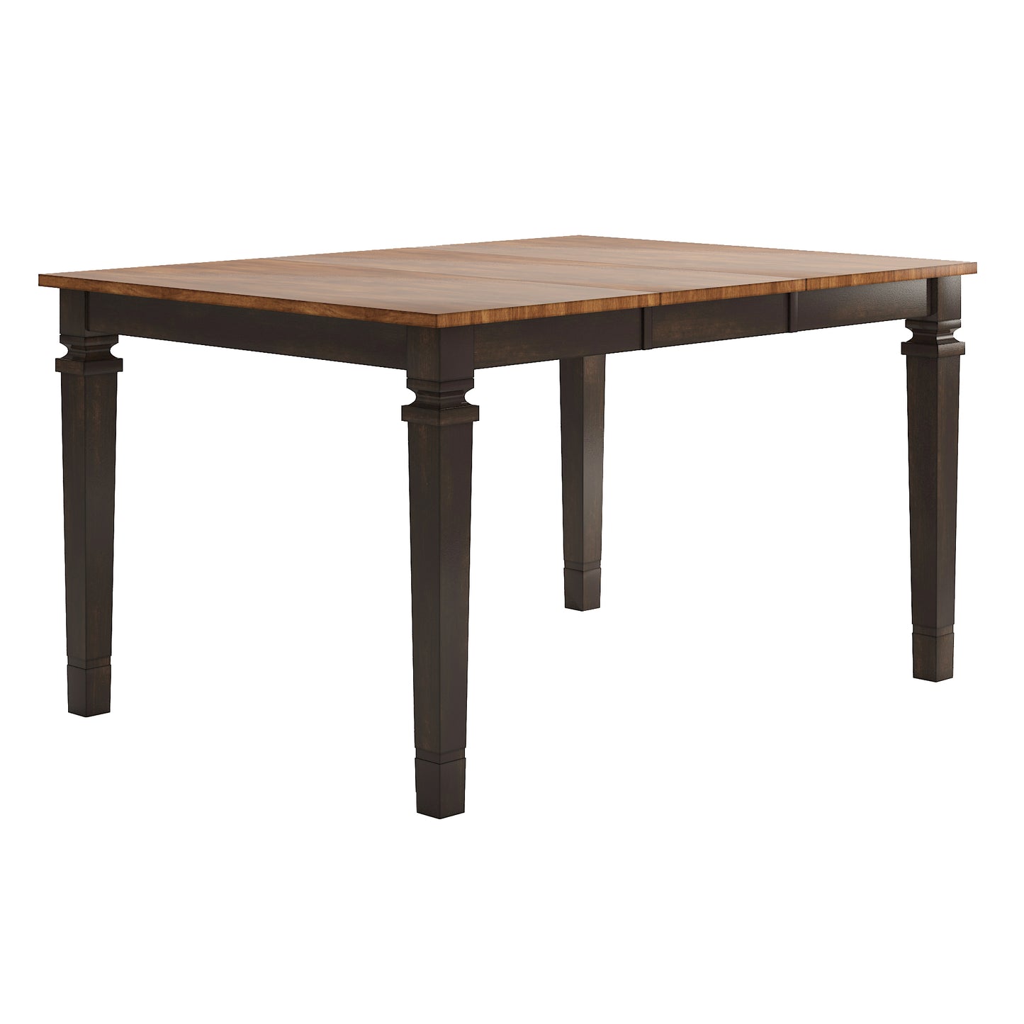 Solid Wood 48-65.7" Extendable Counter Height Dining Table - Antique Black