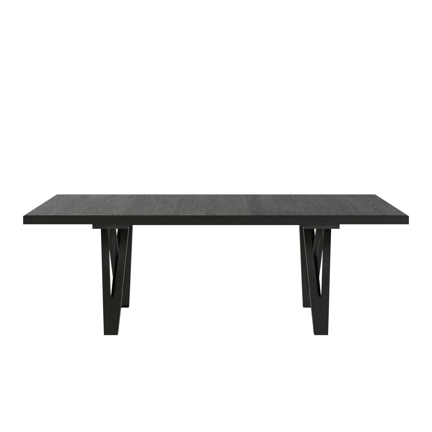 Wood Finish 72"-90" Extendable Dining Table - Black Oak