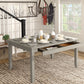 Solid Wood Rectangular Dining Table with Two Drawers - Antique Gray