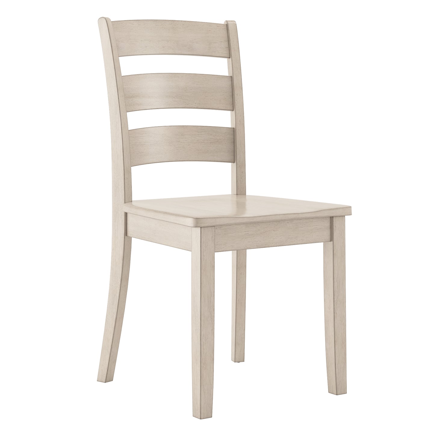 Ladder Back Wood Dining Chairs (Set of 2) - Antique White Finish