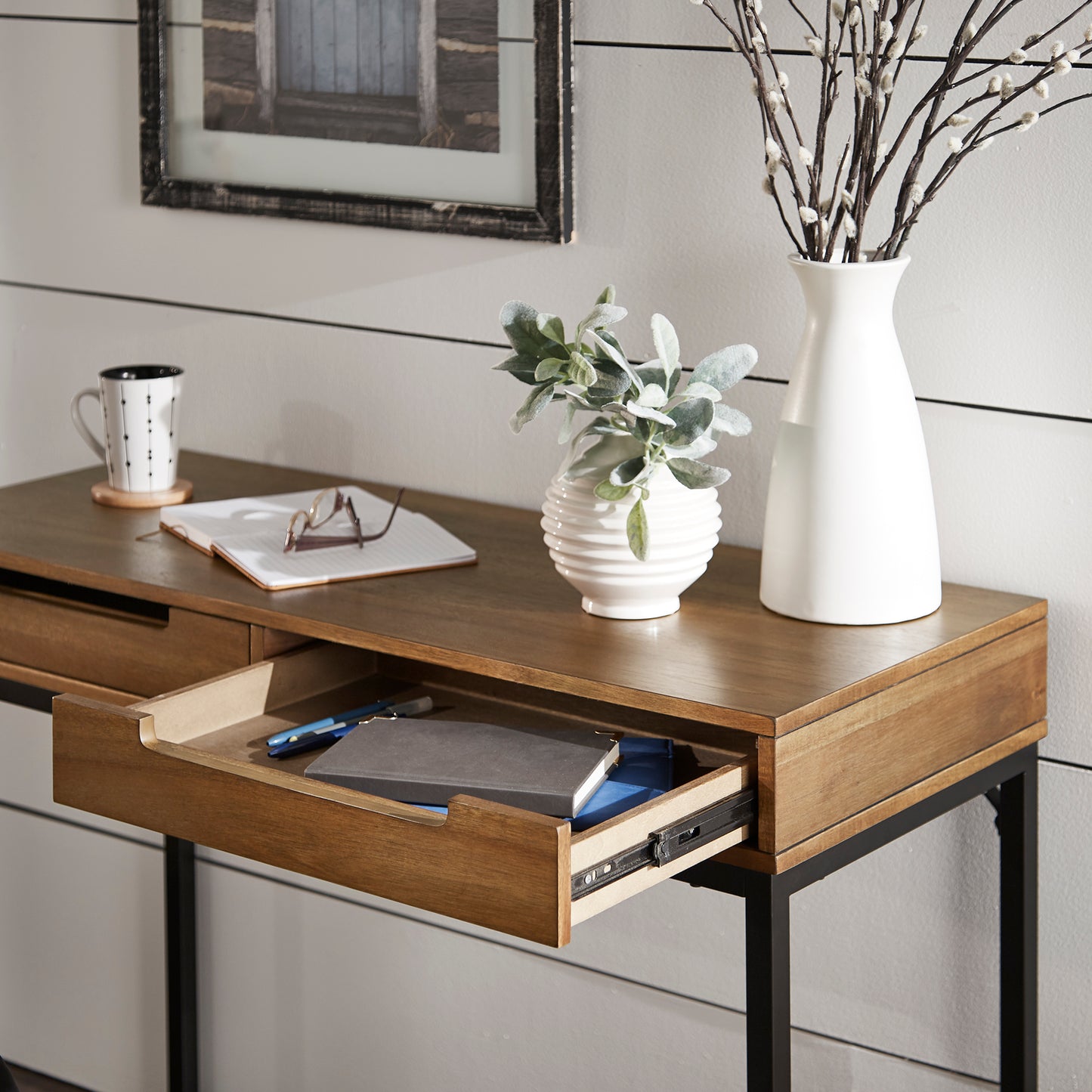 Cherry Finish 2-Drawer Desk