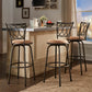 Scroll Back Adjustable Swivel Stools (Set of 3) - Bronze Finish, Scroll Back