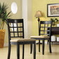 Black Wood Dining Set - 60-inch Table, Window Back Chairs, 5-Piece Set