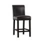 Faux Leather High Back Stools (Set of 2) - 24" Counter Height