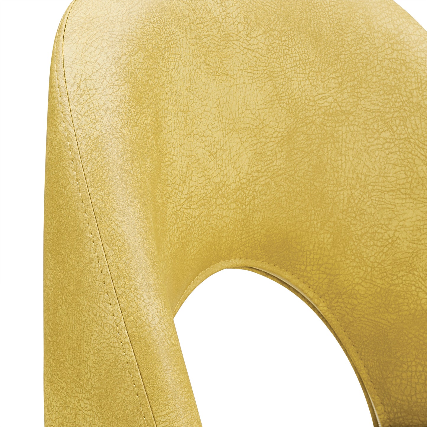 Upholstered Dining Chairs (Set of 2) - Yellow PU Leather