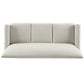 Modern Sofa - White Linen, Espresso Finish