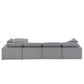 Gray Linen Weave Down Blend Chaise 4-5 Seat Modular Sectional Sofa with Ottoman