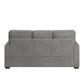 Modern Fabric Upholstered Square Arm Sofa - Sofa, Gray Woven Fabric