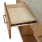 Reclaimed Look Extendable Kitchen Island - Natural Finish, Concrete Veneer Top