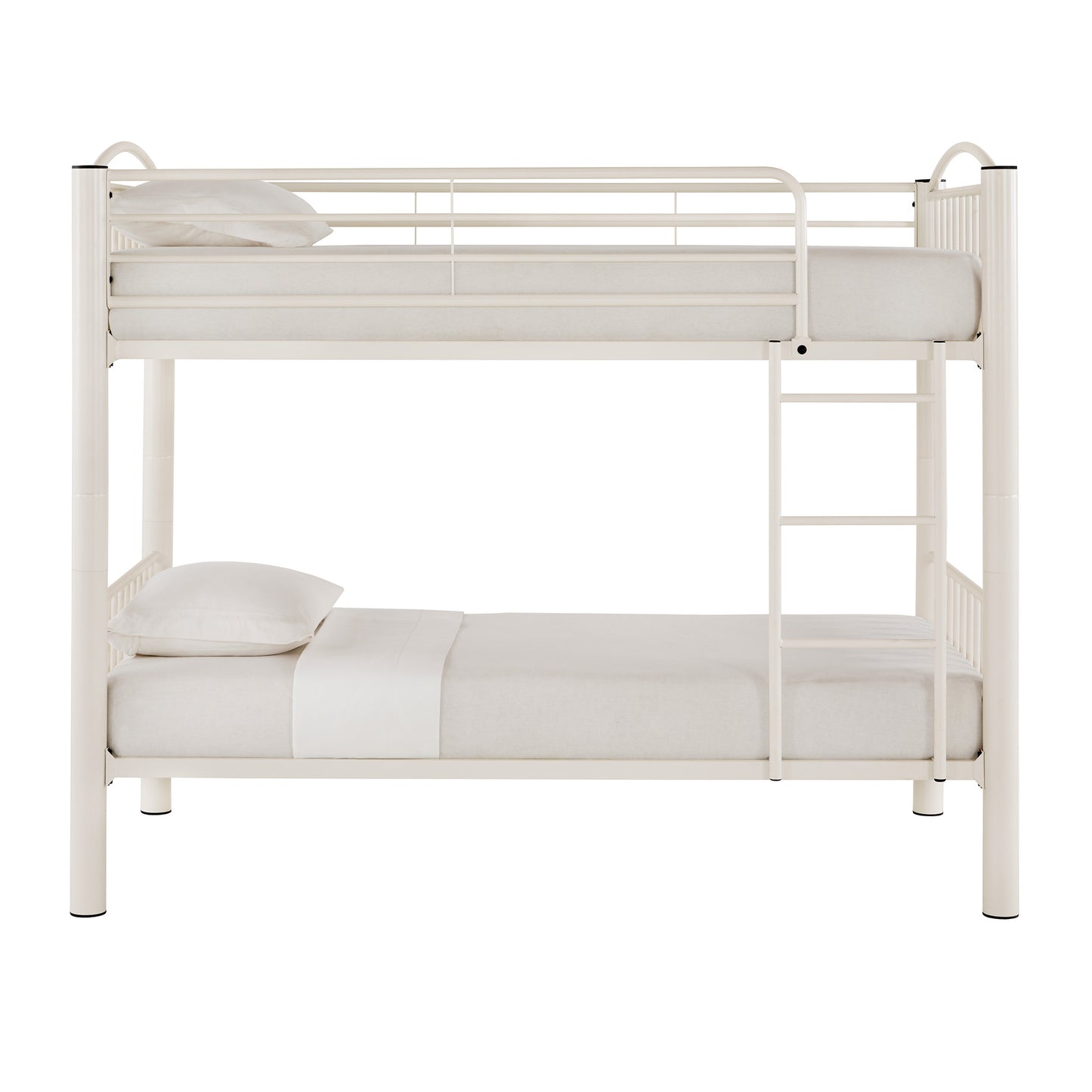 VersaFlex Metal Bunk Bed - White, Convertible Twin over Twin