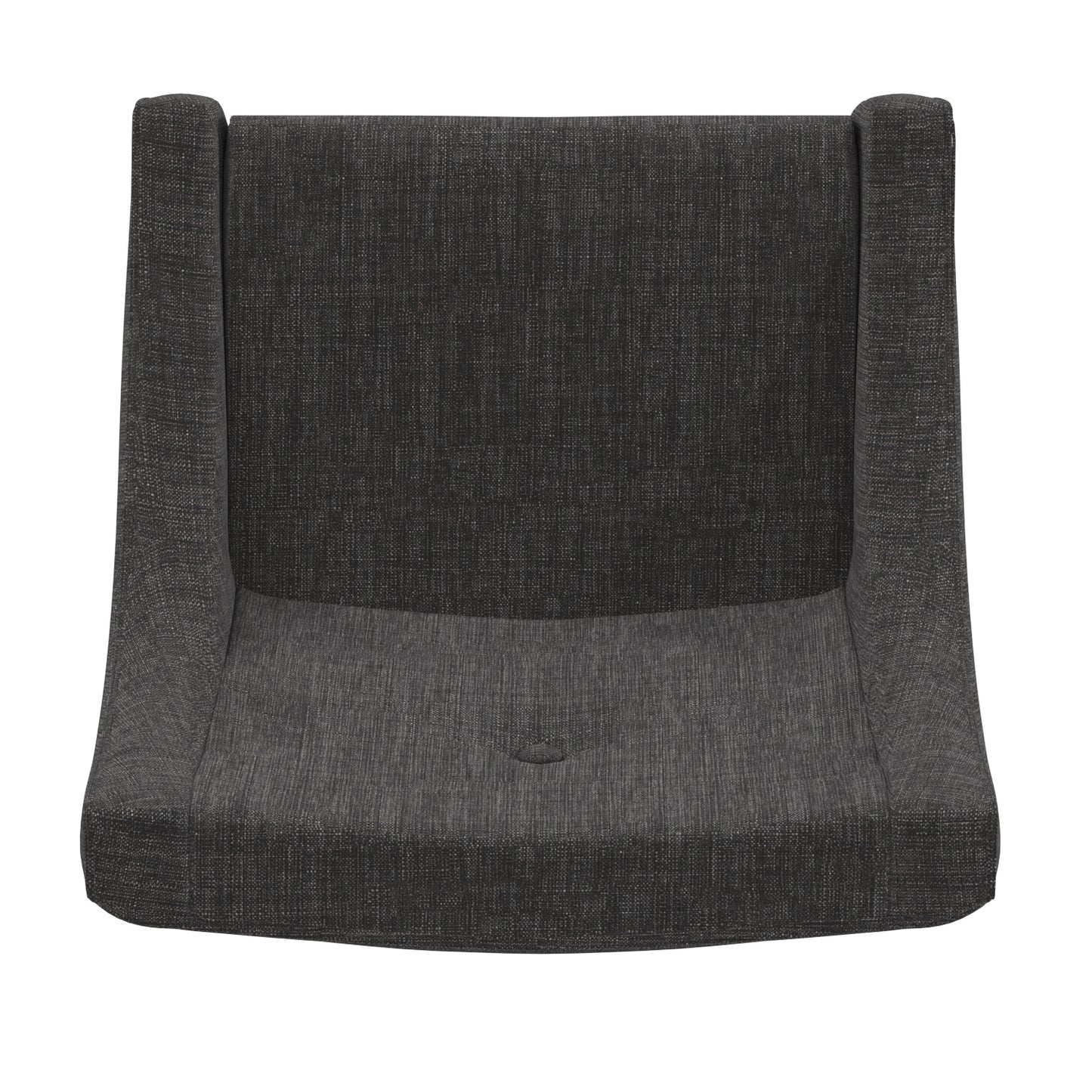 Button Tufted Slope Arm Linen Dining Chairs (Set of 2) - Dark Gray Linen, Natural Finish