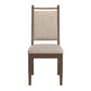 Wood Finish Beige Fabric Dining Chair (Set of 2) - Walnut