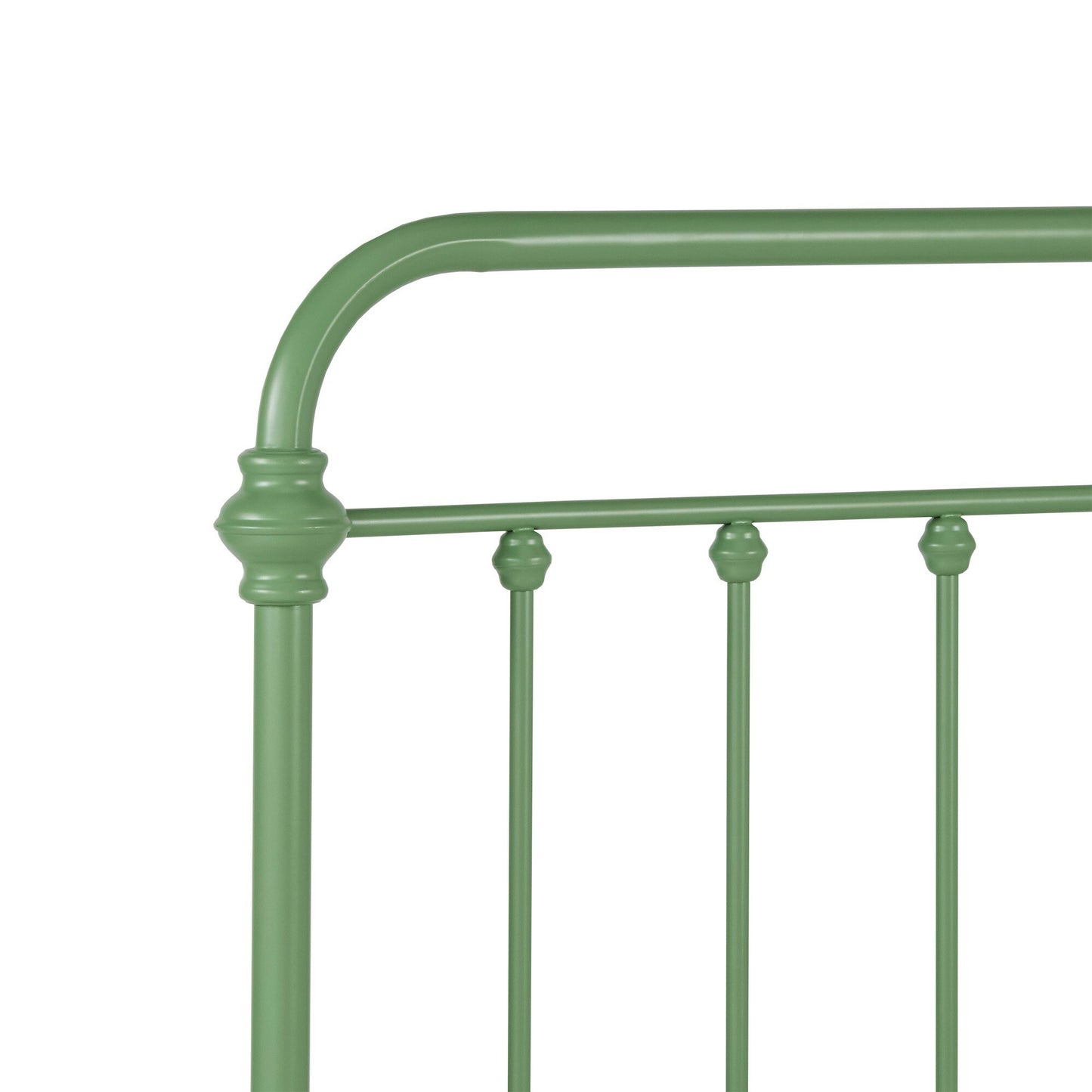 Antique Graceful Victorian Iron Metal Bed - Meadow Green, Twin (Twin Size)