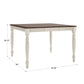 36"-54" Two-Tone Extending Counter Height Dining Table - Antique White with Cherry Top Finish