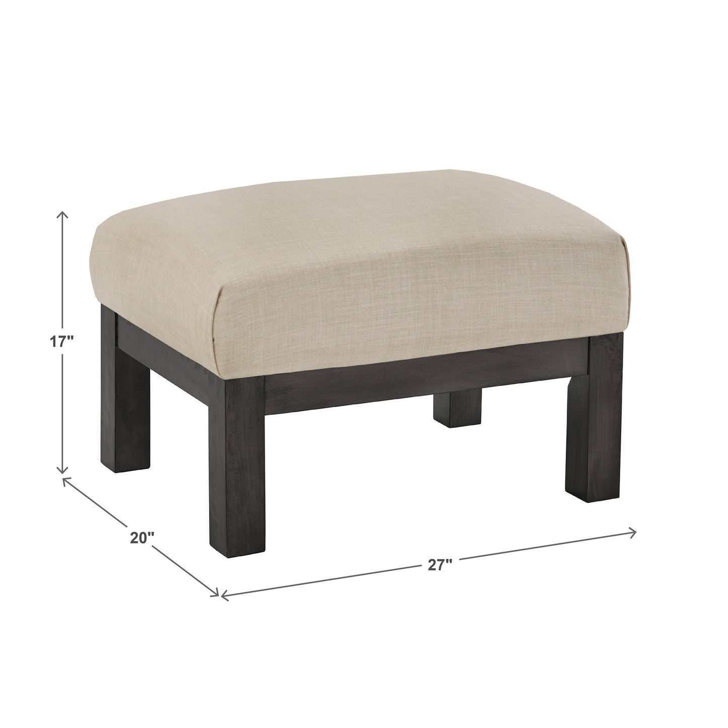 Mission-Style Wood Ottoman