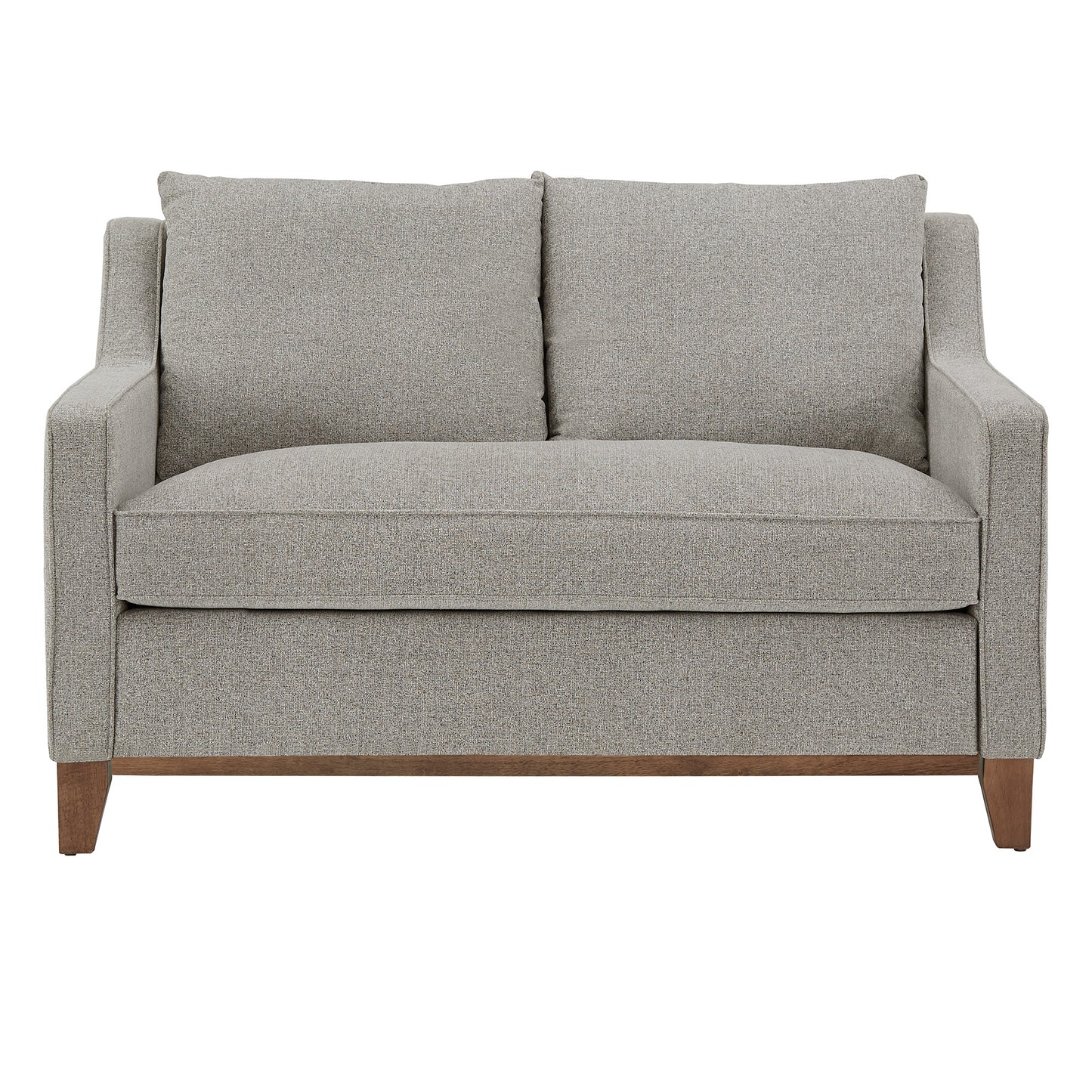 Fabric Loveseat with Down Feather Cushions - Gray