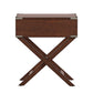 X-Base Wood Accent Campaign Table - Espresso