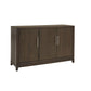 Brown Finish 3-Door Buffet Server with Wine Storage