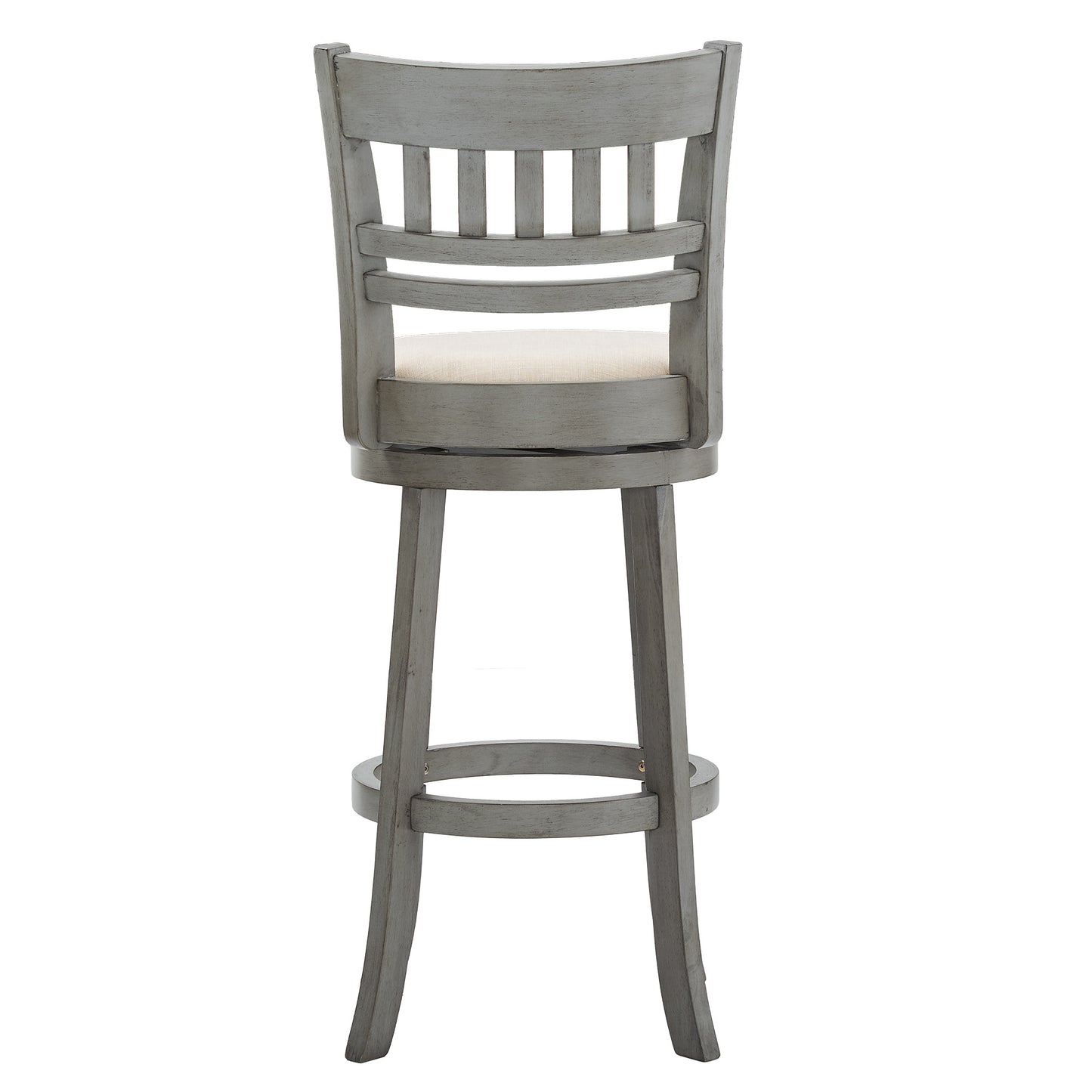 Lattice Back 29"H Swivel Bar Stool - Antiqua Gray Finish, Baiga Linan