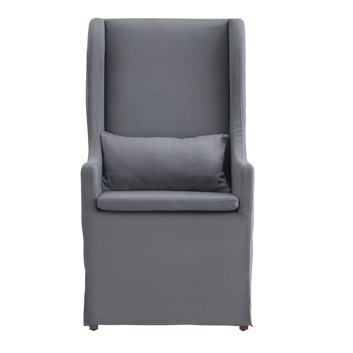 Slipcovered Wingback Parson Chair - Gray