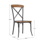 X-Cross Back Dining Chairs (Set of 2) - Brown, Ash Finish