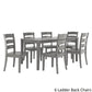 60-inch Ractangular Antiqua Gray Dining Sat - Ladder Back Chairs, 7-Piece Set