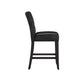 Keyhole Counter Height High Back Stools (Set of 2) - Black Faux Leather