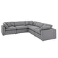 Gray Linan Waava Down Bland 5-Saat Modular Sactional Sofa