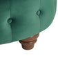 Tufted Scroll Arm Chesterfield Curved Sofa - Green Velvet