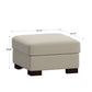 White Fabric Down-Feather Filled Ottoman