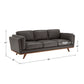 Dark Oak and Gray Oxford All Leather Sofa