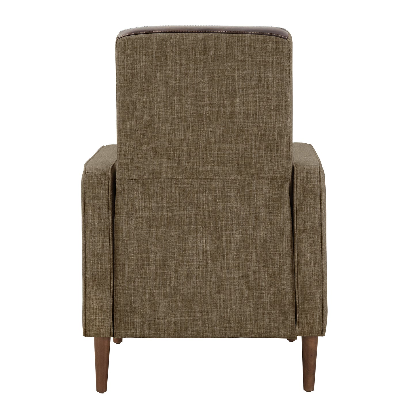Push-Back Recliner - Brown with Light Brown Linen