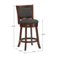 Upholstered Back Swivel Stool - 24" Counter Height, Cherry Finish, Dark Gray Linen