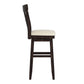 Panel Back Wood Swivel Bar Stool - Antique Black Finish