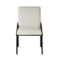 Black Finish Metal Ivory Fabric Dining Chair (Set of 2)