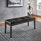 Velvet Tufted Nailhead Bench - Black