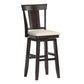 Panel Back Wood Swivel Bar Stool - Antique Black Finish