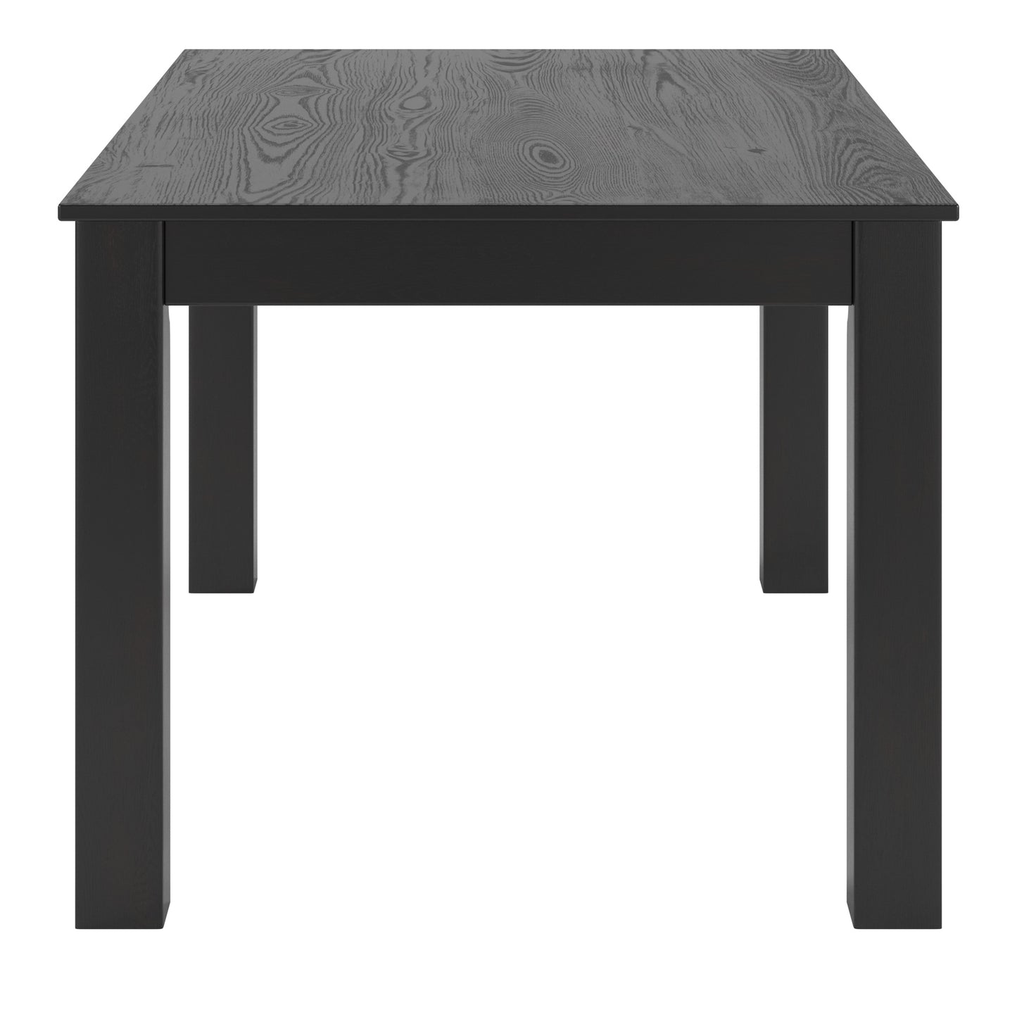 60" Wood Finish Parson Dining Table - Black Oak