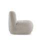 Modern Boucle Lounge Chair with Rounded Design and Lumbar Pillow - Light Gray Chair with Light Gray Pillow