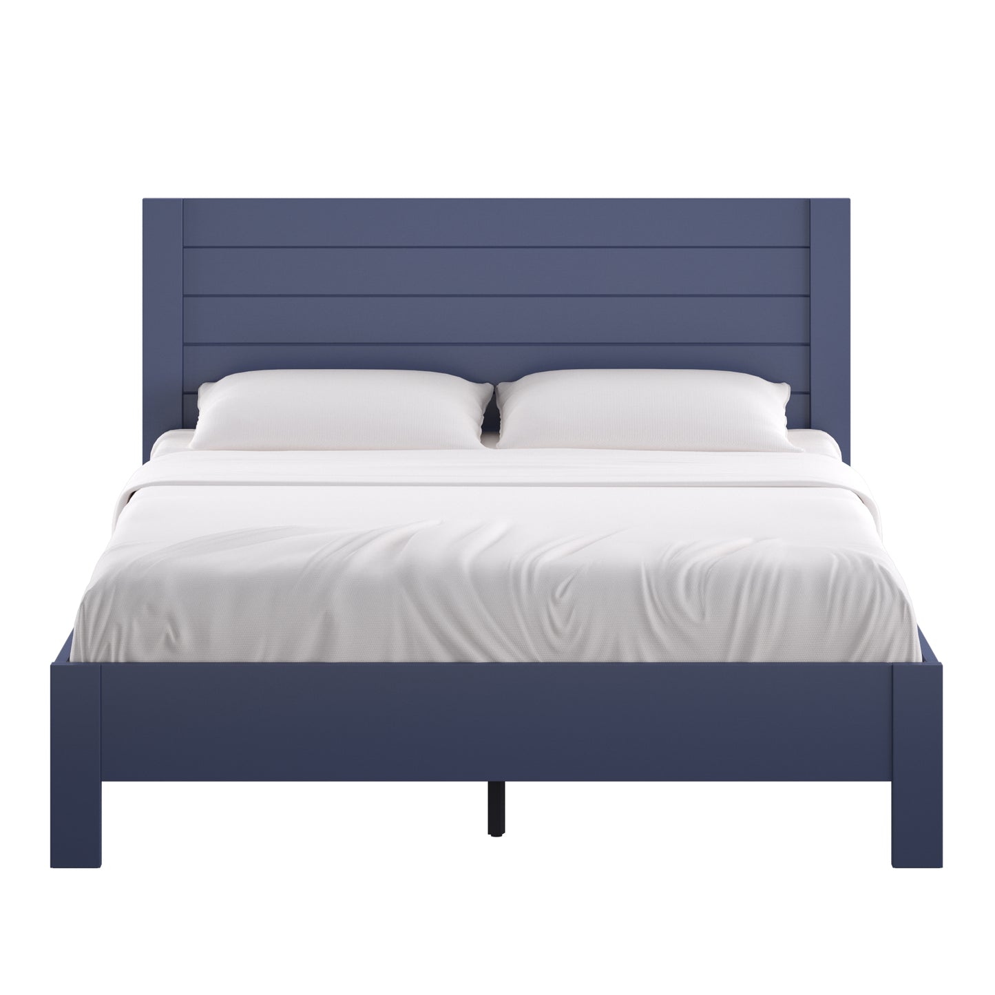 Horizontal Panel Platform Bed - Twilight Blue, Queen