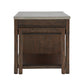 Reclaimed Look Extendable Kitchen Island - Brown Finish, Concrete Veneer Top