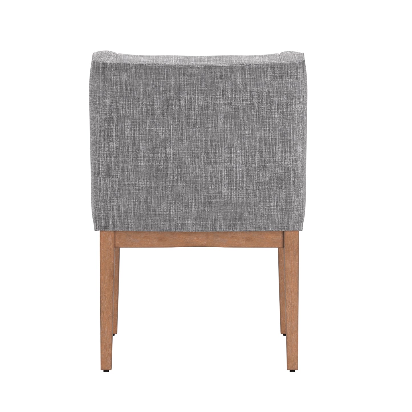 Button Tufted Slope Arm Linen Dining Chairs (Set of 2) - Gray