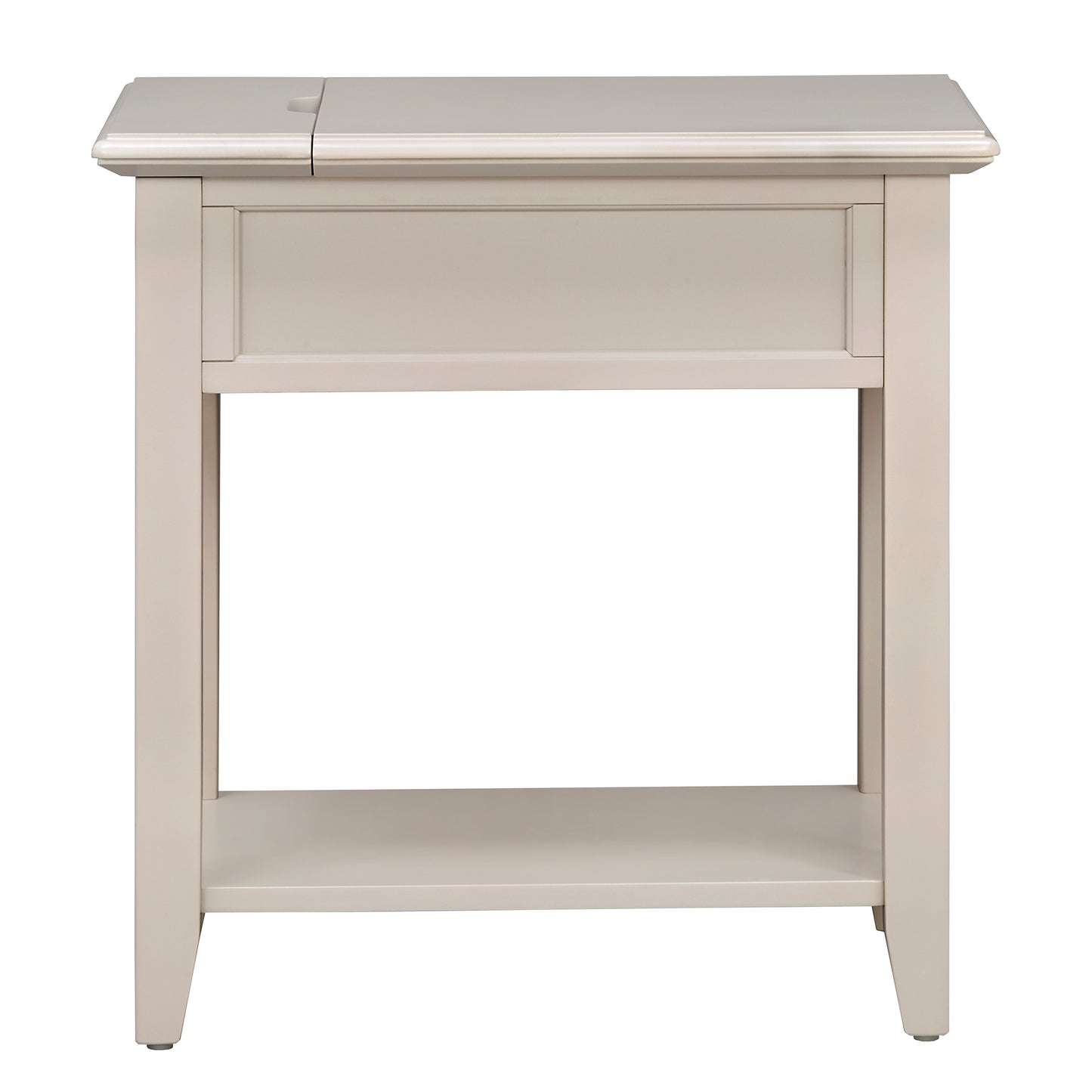 1-Drawer Side Table with Charging Station - Silver Birch