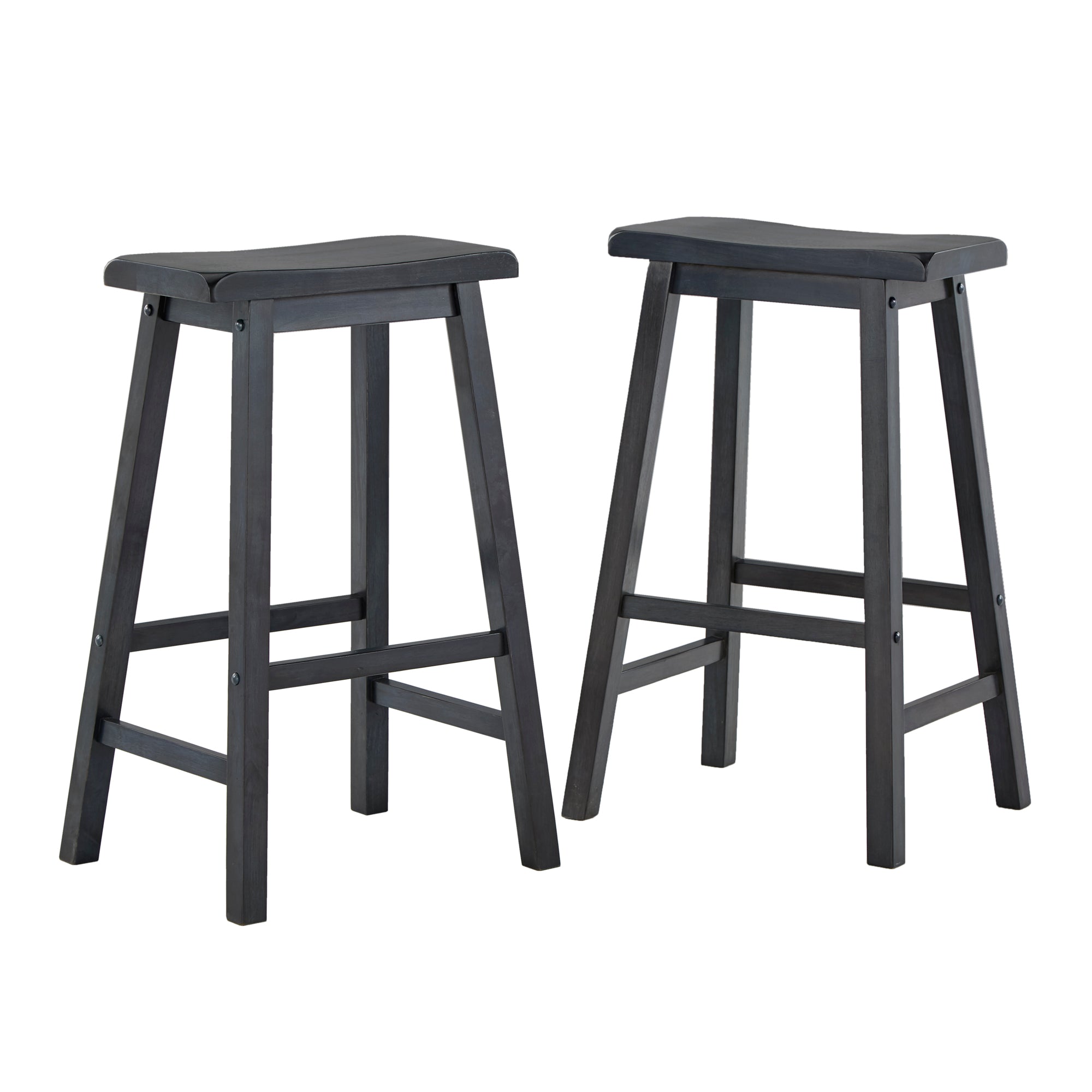 Saddle Seat 29 inch Bar Height Backless Stools Set of 2