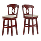 Napoleon Back Wood Swivel Bar Stool - Antique Berry Finish